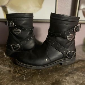 Harley Davidson Chryse black leather riding boots size 9